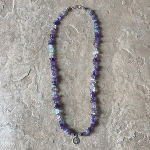 Fluorite and Amethyst OM necklace